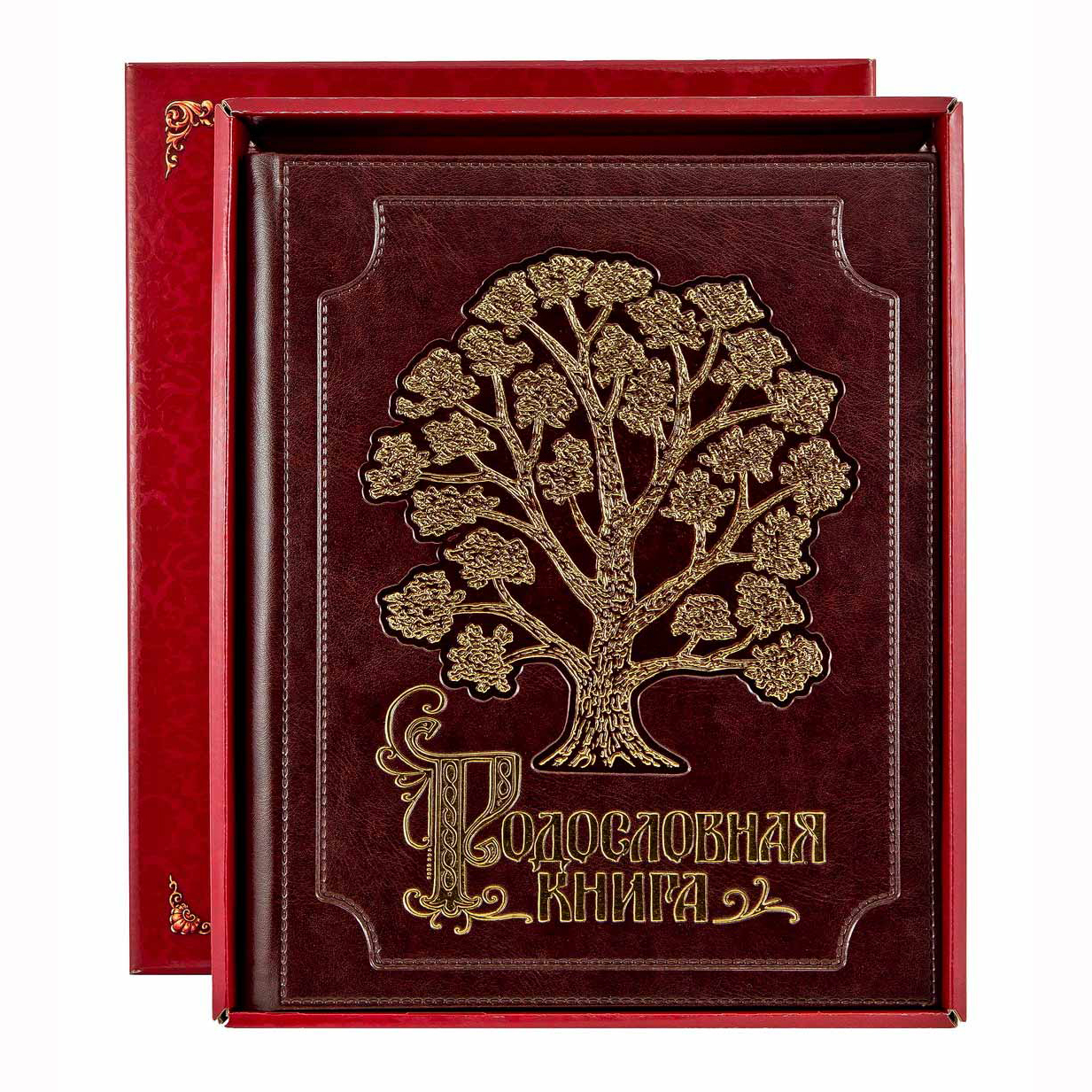 Родословная книга "Золоченное древо" кож.зам с золочением (в подарочной коробке)