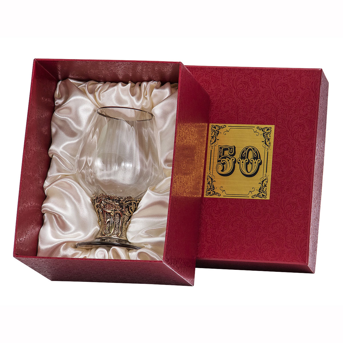 Бокал "50 лет" для бренди Богемия, Н=135 мм, V=400 мл, отделка "Оптика" (в картонной коробке)