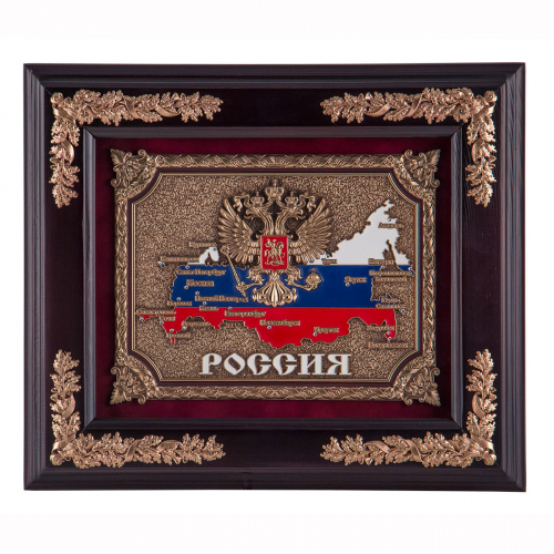 Ключница "Россия"- дерево, цвет венге. 28х34х8 см.