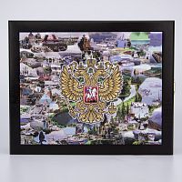 Ключница "Россия. 100 мест, которые надо увидеть" дерево,цвет орех,печать на холсте