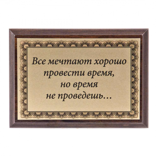 Плакетка "Все мечтают провести время..." 12х17 см Плакетка "Все мечтают провести время..." 12х17 см