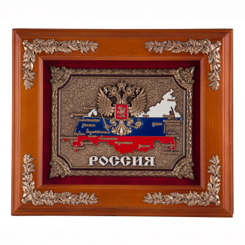 Ключница "Россия"- дерево, цвет орех. 28х34х8 см.