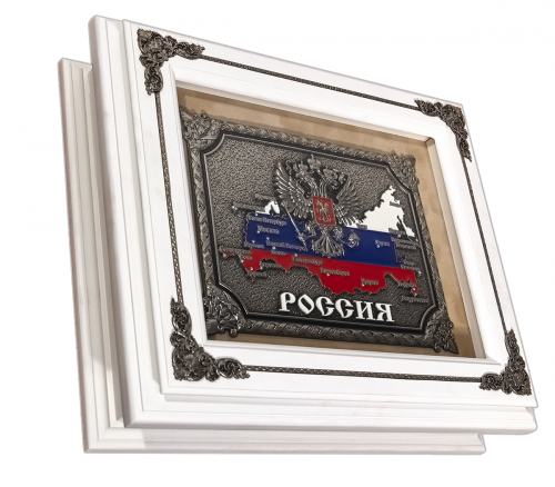 Ключница "Россия"- дерево, цвет белый. 28х34х8 см. фото 2