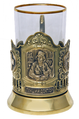Набор для чая "Лучший доктор-женщина" (3 пр.) (стакан - стекло, картонная коробка, ложка - нерж. сталь с лазерной гравировкой) ПДЛ-428КС фото 2