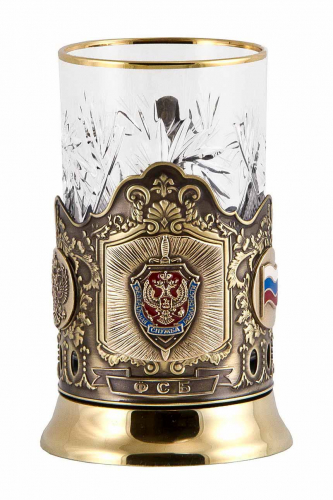 Подстаканник "ФСБ" (стакан-хрусталь,картонная коробка) фото 2