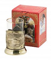 Подстаканник "РЖД" (стакан-стекло с зол.ободком,картонная коробка) ПДЛ-447КС