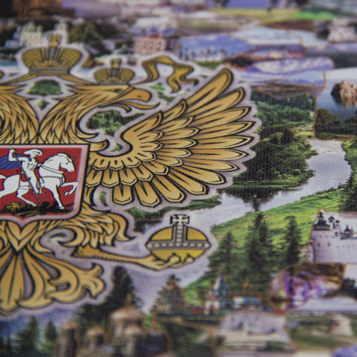 Ключница "Россия. 100 мест, которые надо увидеть" дерево,цвет орех,печать на холсте фото 5