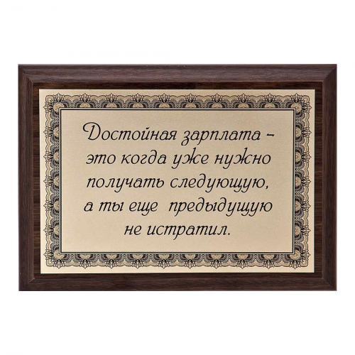 Плакетка "Достойная зарплата..." 12х17 см