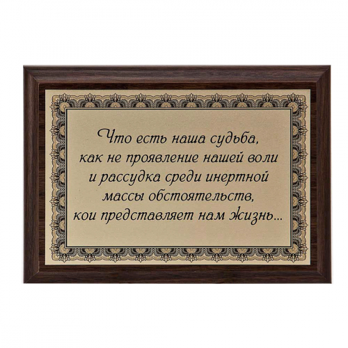 Плакетка "Что есть наша судьба..." 12х17 см