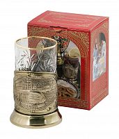 Подстаканник "РЖД" (стакан-хрусталь с зол.ободком, картонная коробка)