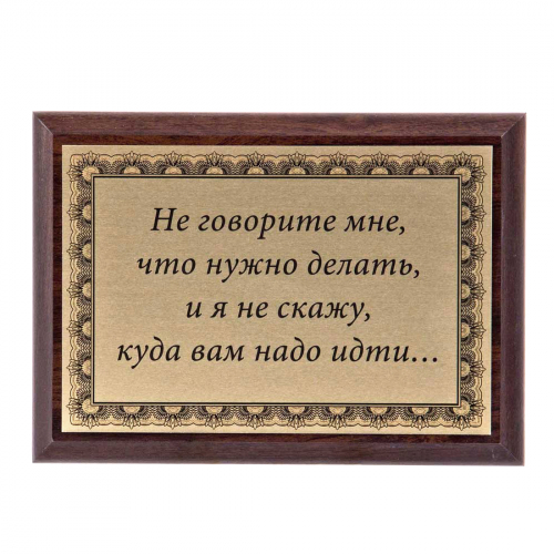 Плакетка "Не говорите мне, что делать..." 12х17 см