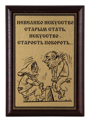 Плакетка "Старость побороть..." 12х17 см