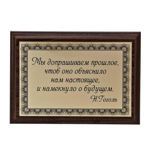 Плакетка "Мы допрашиваем прошлое..." 12х17 см