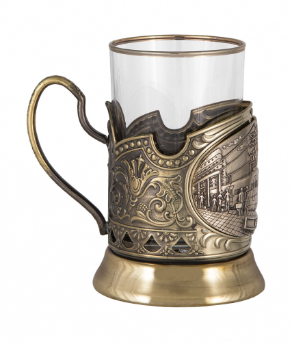 Подстаканник "РЖД" (стакан-стекло с зол.ободком,картонная коробка) ПДЛ-447КС фото 3 Подстаканник "РЖД" (стакан-стекло с зол.ободком,картонная коробка) ПДЛ-447КС фото 3