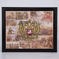 Ключница "Россия. Слава русским Защитникам!" дерево,цвет орех,печать на холсте