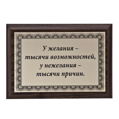 Плакетка "У желания-тысяча возможностей..." 12х17 см