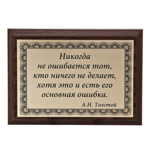 Плакетка "Никогда не ошибается..." 12х17 см
