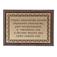 Плакетка "Страх опасности..." 12х17 см