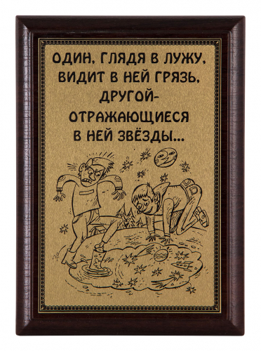 Плакетка "Пессимизм и оптимизм..." 12х17 см