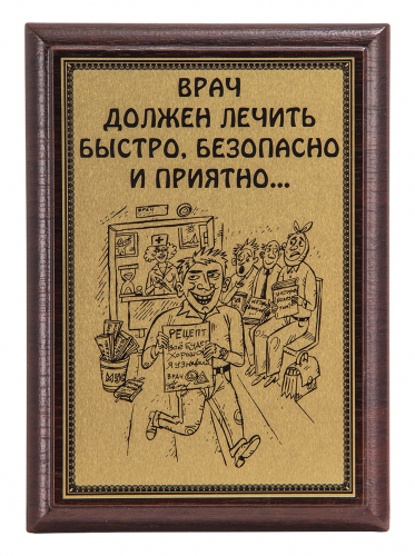 Плакетка "Врач должен лечить..." 12х17 см