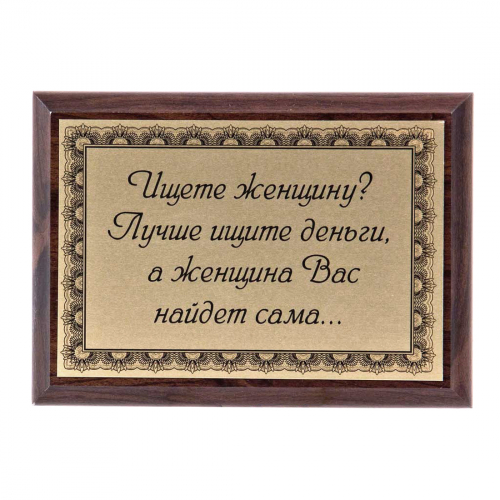 Плакетка "Ищете женщину?" 12х17 см