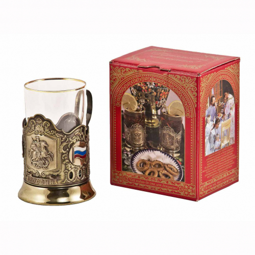 Подстаканник "Георгий" (стакан - стекло, картонная коробка) ПДЛ-423КС