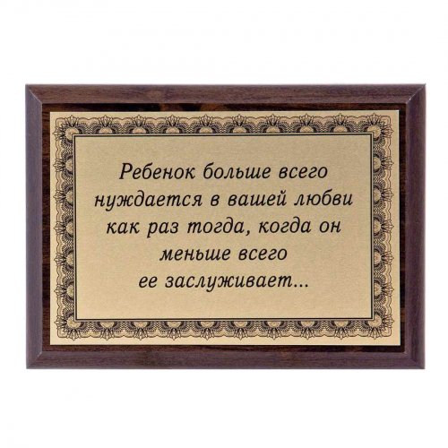 Плакетка "Ребенок больше всего..." 12х17 см Плакетка "Ребенок больше всего..." 12х17 см